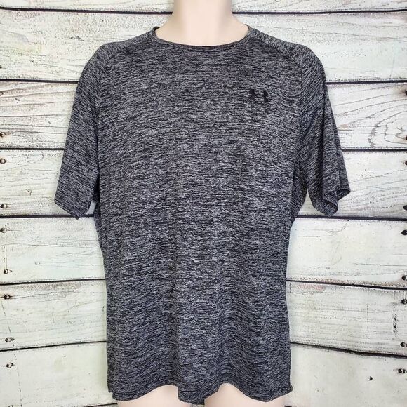 Under Armour Tech Tee Men’s XL Black Gray Loose Fit Training Shirt - Picture 1 of 7